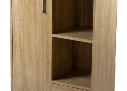 Kenneth Cole librero 1 puerta 1 gaveta 2 cubos color roble-W60 x H80 x D30 cm-KCWD20220513-O