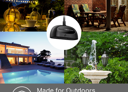 Regleta WiFi KP400 vista trasera con conexiones y especificaciones