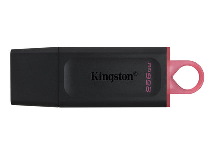 Memoria USB Kingston DataTraveler Exodia 256GB negra y rosada vista frontal