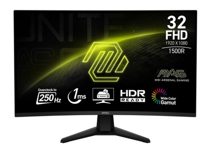 Monitor Gaming MSI MAG 32C6X vista frontal pantalla curva 31.5 pulgadas