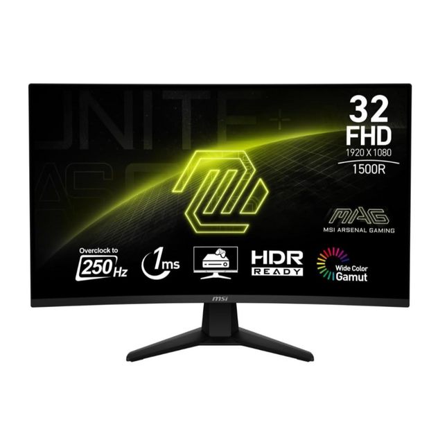 Monitor Gaming MSI MAG 32C6X vista frontal pantalla curva 31.5 pulgadas