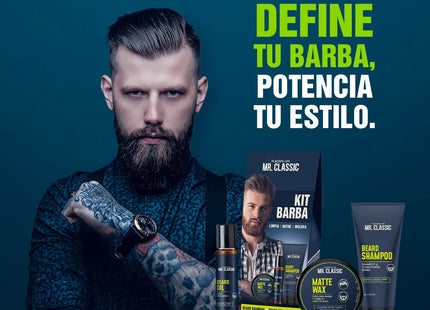 Kit Barba Mr. Classic Placent Life | Para limpiar hidratar y estilizar la barba con estilo profesional