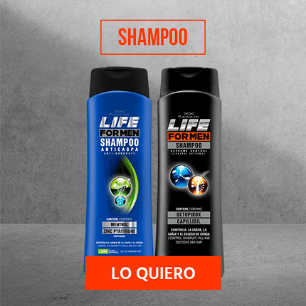Shampoo Life for Men Extreme Control Placent Life | 400ml | Limpieza profunda y control de grasa | Ideal para cuero cabelludo graso