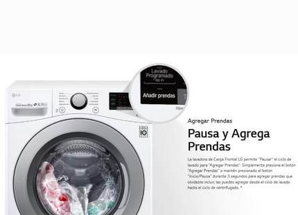 LG WM22WV26R Lavadora de Carga Frontal 22 kg Blanca con TurboWash™, 6Motion DD™ y ThinQ™