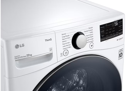LG WM22WV26R Lavadora de Carga Frontal 22 kg Blanca con TurboWash™, 6Motion DD™ y ThinQ™