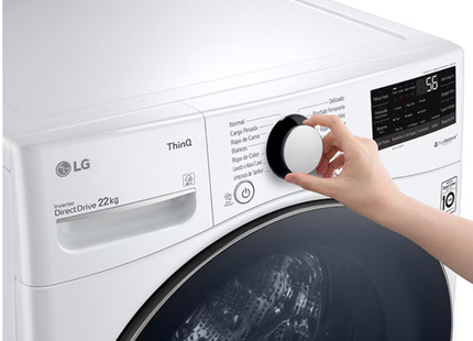 LG WM22WV26R Lavadora de Carga Frontal 22 kg Blanca con TurboWash™, 6Motion DD™ y ThinQ™