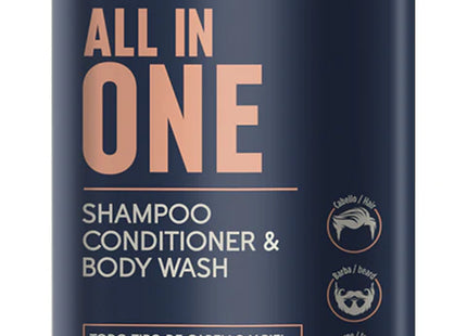 Shampoo All In One Mr. Classic Placent Life | 400ml | Limpieza total para cabello, barba y cuerpo | Ideal para hombres prácticos