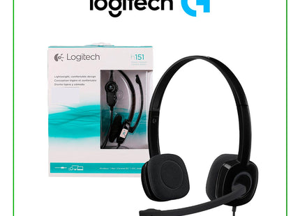 Headset Logitech H151 Stereo 3.5 Black | Cable 3.5mm | Sonido Estéreo