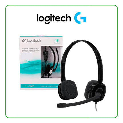 Headset Logitech H151 Stereo 3.5 Black | Cable 3.5mm | Sonido Estéreo