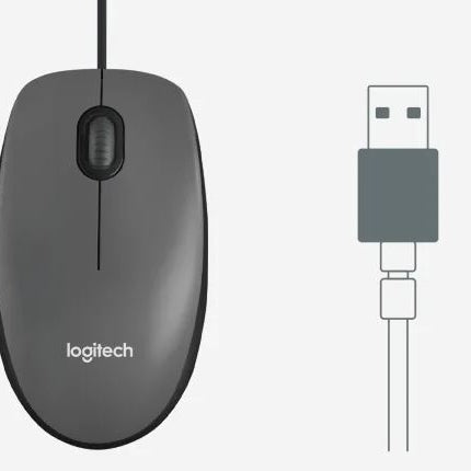 Mouse Logitech M100 Alámbrico | 1000 DPI | Receptor USB