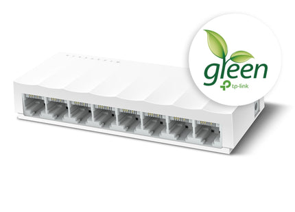 Switch TP-Link LS1008 vista lateral mostrando diseño compacto