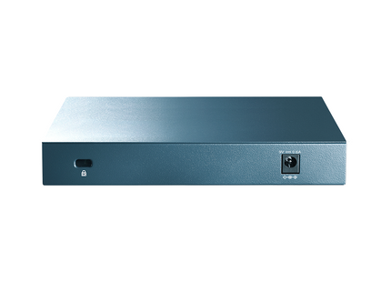 Switch TP-Link LS108G vista trasera con entrada de alimentación
