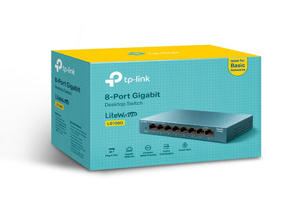 Switch TP-Link LS108G empaque completo con accesorios incluidos