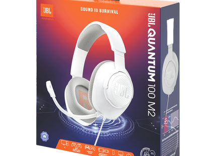 Headset JBL Quantum 100M2 Alámbrico 3.5MM Micrófono Extraíble, JBLQTUM100M2WHTAM