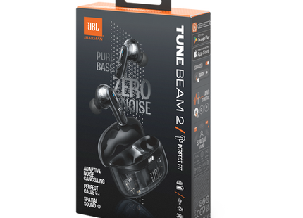 Audífonos JBL Tune Beam 2 Ghost Edition BT Negro, JBLTBEAM2GBLKAM