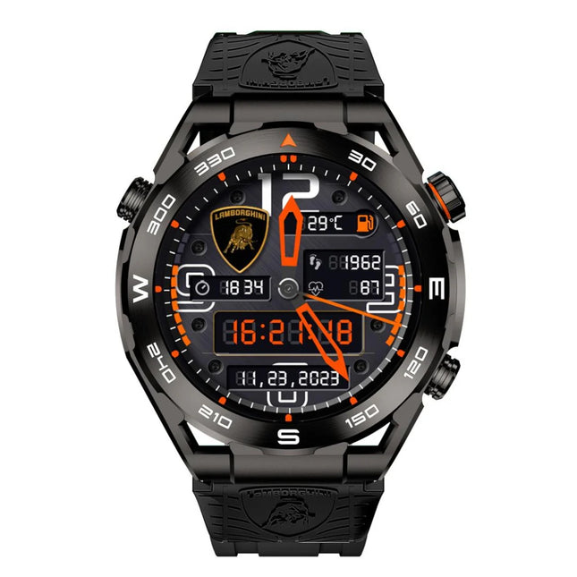 Lamborghini Aventador Cerchio LB-SWNERO-N Reloj con Diseño Inspirado en Superdeportivos