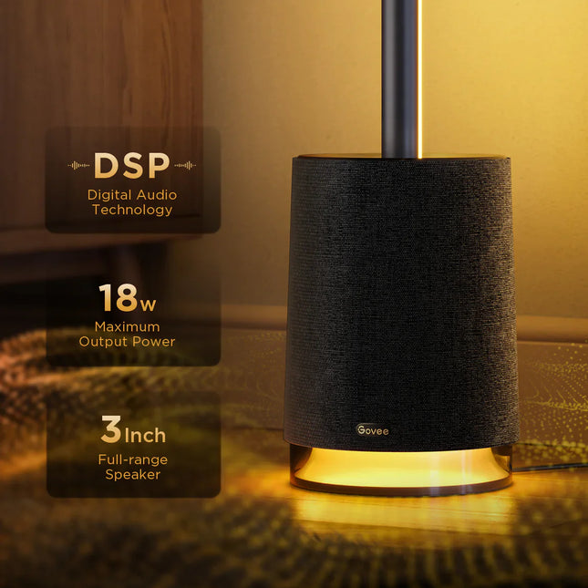 Lámpara de Piso Govee H6079 | Smart RGBICWW + Parlante Bluetooth | 2100 lm | Altura 1.70 m