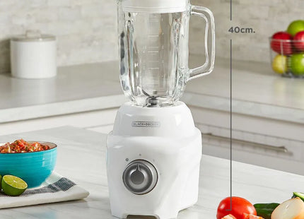 Licuadora Black + Decker Ice Crush BL0876-0WDLA | 700W | 2 Velocidades | Jarra de Vidrio 1.25L | Blanca