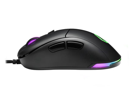 Mouse Gaming Sharkoon Light2 100 vista lateral izquierda con acabado negro