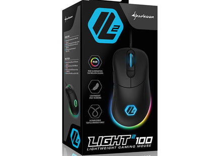 Mouse Gaming Sharkoon Light2 100 vista inferior con sensor 3200 DPI