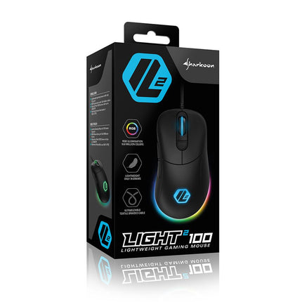 Mouse Gaming RGB Sharkoon Light2 100 | Alámbrico | 6 Botones | 3200 DPI | Negro