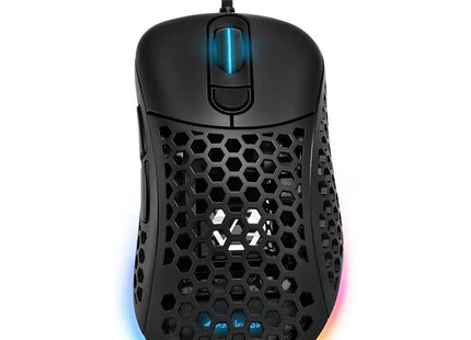 Mouse gaming Sharkoon Light² 200 vista lateral izquierda con iluminación RGB
