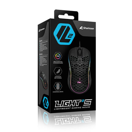 Mouse Gaming Sharkoon Light² S | 78g | PixArt PAW3327 | 8 Botones | RGB | Alámbrico USB