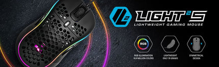 Mouse Gaming Sharkoon Light² S | 78g | PixArt PAW3327 | 8 Botones | RGB | Alámbrico USB