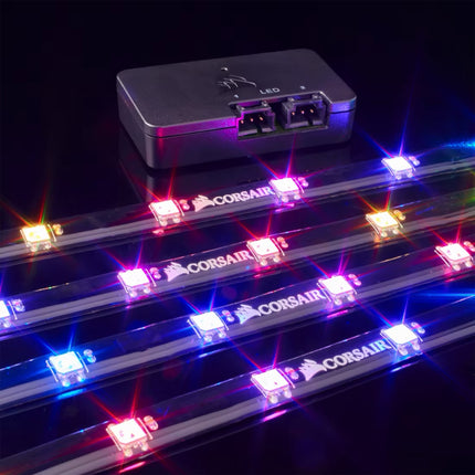 Luces LED Corsair RGB Lighting | Tiras LED con Control Individual | Compatible con iCUE | Incluye Controlador Lighting Node Pro
