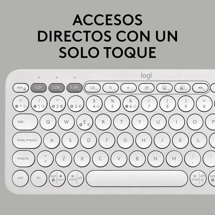 Teclado Logitech Pebble Keys 2 K380S | 70% Compacto | Inalámbrico Bluetooth | Español