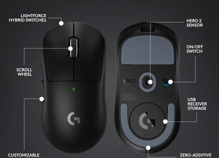 Mouse Gaming Logitech Pro X Superlight 2 | Inalámbrico | Sensor HERO 2 | 32,000 DPI