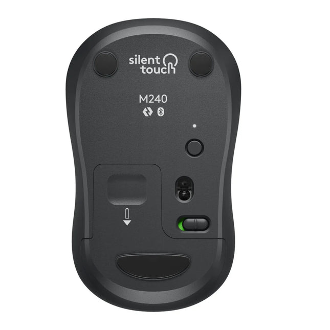 Mouse Logitech M240 Business vista lateral derecha mostrando diseño ergonómico