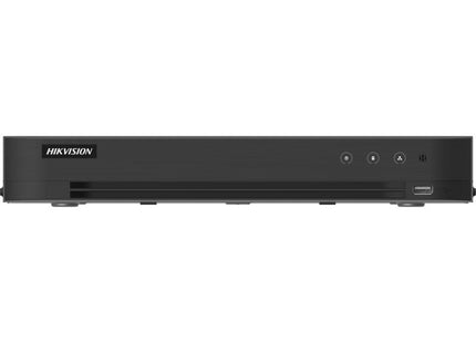 DVR Hikvision AcuSense vista lateral mostrando ventilación y diseño