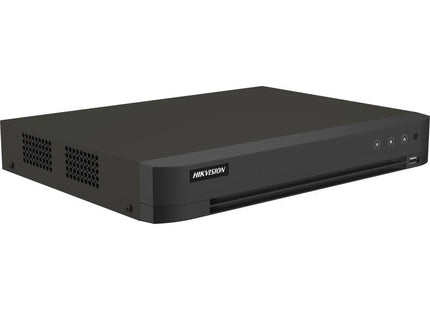 Panel trasero DVR Hikvision 8 canales con conectores BNC y ethernet