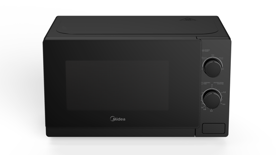 Microondas Midea 0.7 Pies Cúbicos MMDP07S2BM | 700W | Control Mecánico | Temporizador 35 min | Negro