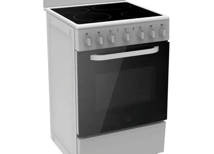 Midea MES24FS2BADBG Cocina Eléctrica Vitrocerámica 24 pul; 4 Quemadores con Horno de 52 Litros