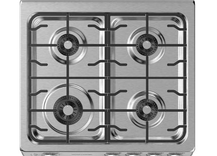Midea MGS24FS1BIABG Cocina a Gas 24"; 4 Quemadores con Parrillas de Hierro Fundido y Horno de 70 Litros