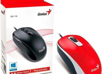 Mouse Genius RS2 DX-110 vista trasera con cable USB
