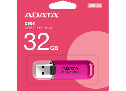 Memoria USB ADATA | 32GB | USB 2.0 | C906 Rosa | AC906-32G-RPP