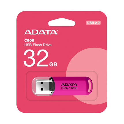 Memoria USB ADATA | 32GB | USB 2.0 | C906 Rosa | AC906-32G-RPP