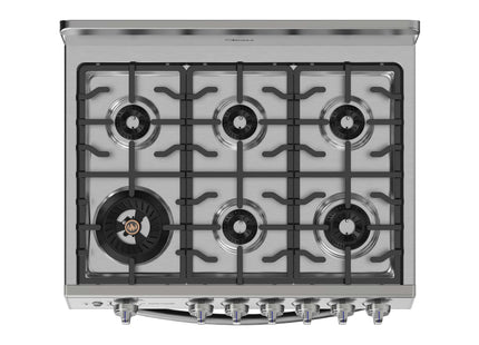 Midea Cocina de Gas 30" 6 Quemadores Plateada, MGS30FS1BIABGF-CA