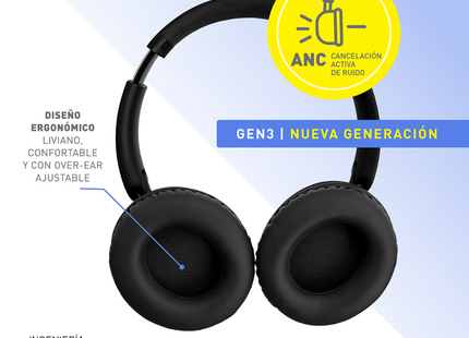 HEADSET THONET & VANDER DAUER GEN 3 INALÁMBRICO (BLUETOOTH/AUX) HK096-03615-3 NEGRO
