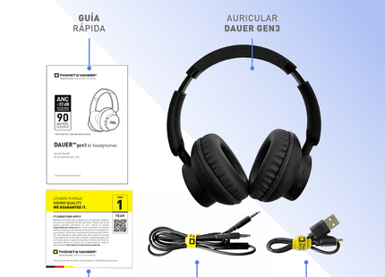 HEADSET THONET & VANDER DAUER GEN 3 INALÁMBRICO (BLUETOOTH/AUX) HK096-03655-3 AZUL