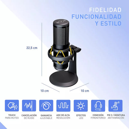 Micrófono RGB Thonet & Vander VX320 | Alámbrico USB | Sonido Profesional | Iluminación Personalizable