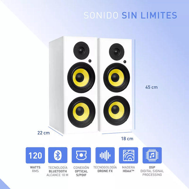 Parlantes Thonet & Vander HOCH™ Gen2 | 120W RMS | Bluetooth 5.3 | RCA | 5.25” Woofers