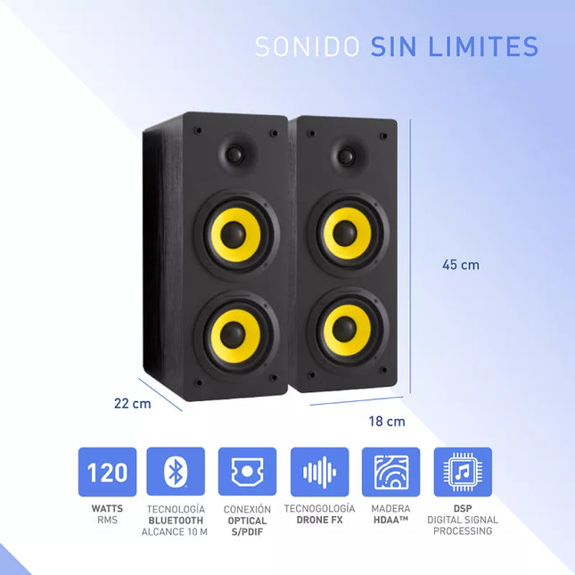 Parlantes Thonet & Vander HOCH™ Gen2 | 120W RMS | Bluetooth 5.3 | RCA | 5.25” Woofers
