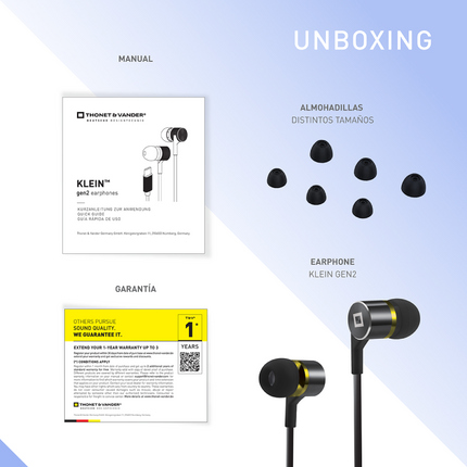 Audífono In-Ear Thonet & Vander KLEIN™ G2 | Conexión USB-C | Micrófono Incorporado