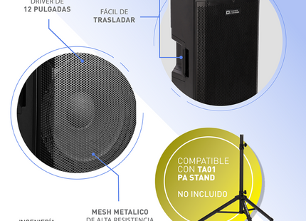 Parlante Thonet & Vander TP12 Sistema PA Activo Bluetooth 300W RMS