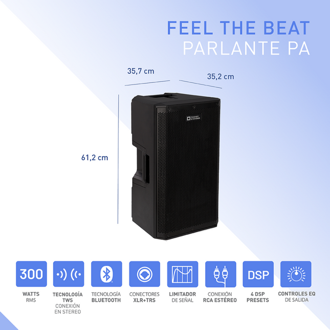 Parlante Thonet & Vander TP12 Sistema PA Activo Bluetooth 300W RMS
