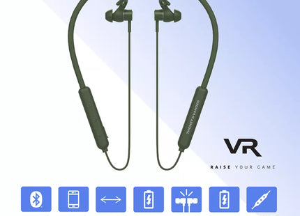 Detalle lateral audífonos VR100 mostrando gancho para oreja y botones